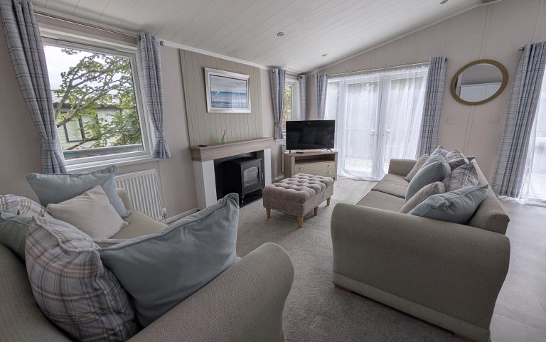 Living room with sofas and TV