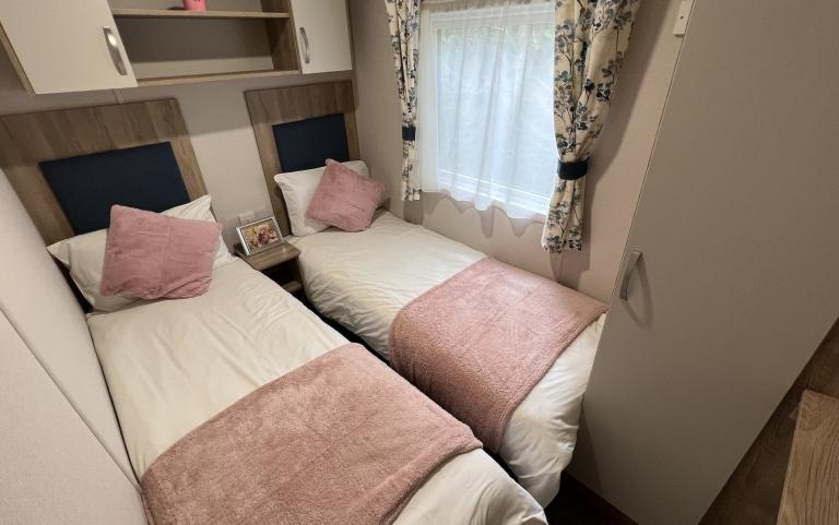 Twin Bedroom in a Caravan Holiday Home