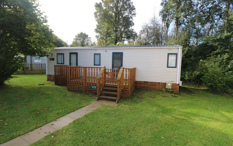 Exterior of static caravan