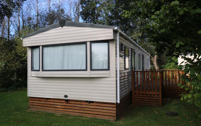 Exterior of static caravan