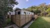 Exterior of a static caravan.