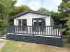 Exterior of a static caravan.